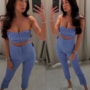 ZARA gingham crop top